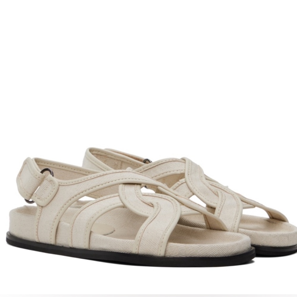 Toteme beige canvas sandals, 38
